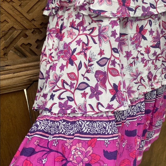 SHEIN Purple\Pink Floral Butterfly Boho Midi Dress - Picture 3 of 3